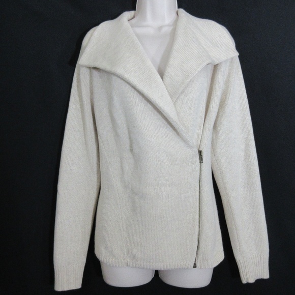 Nurture Tops - Nurture Moto Zip Sweater Jacket Large